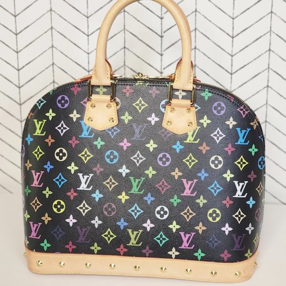 Authentic Louis Vuitton Takashi Murakami Alma GM – Black Multicolor Monogram - Picture 5 of 17